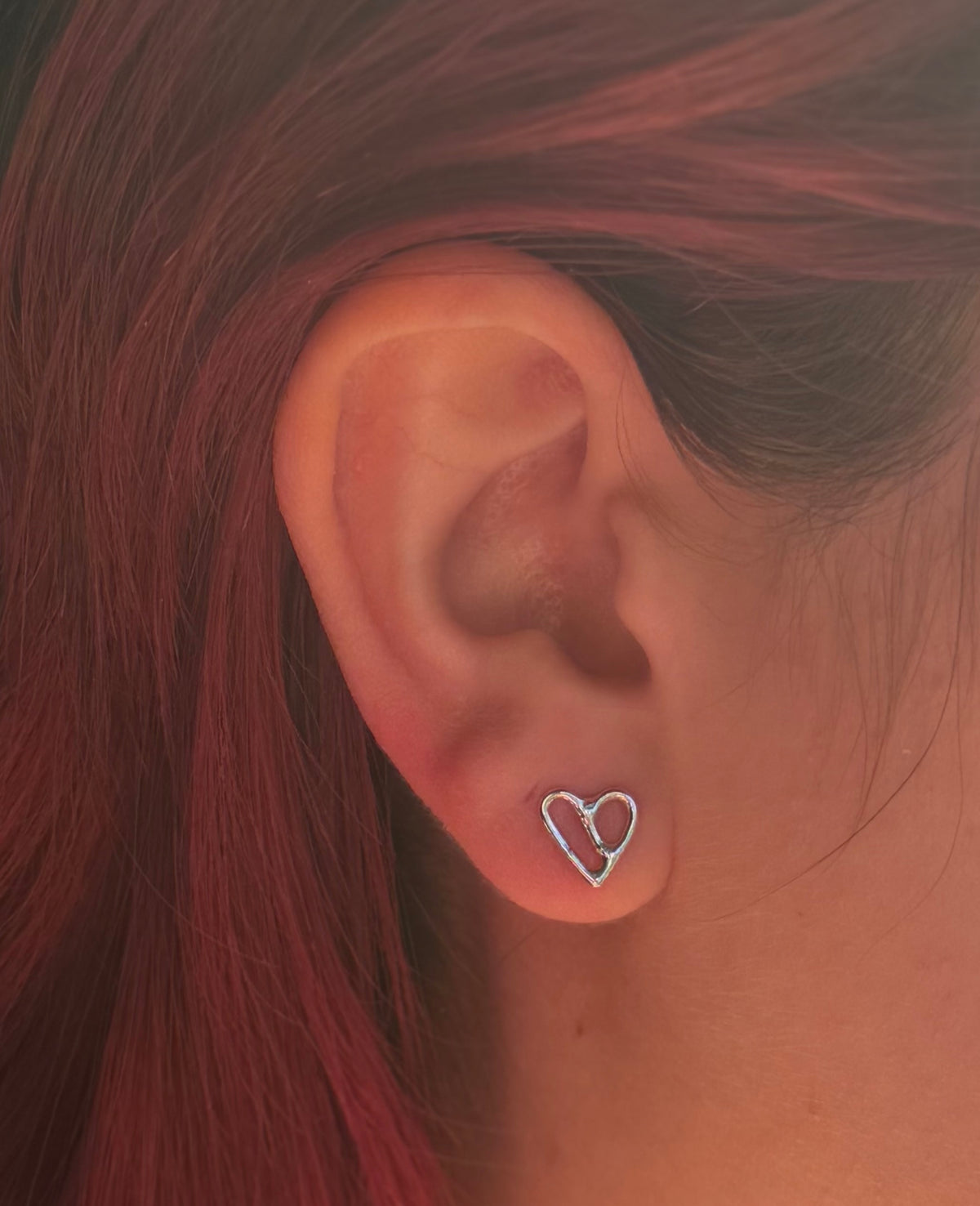 Heart wrap stud on ear