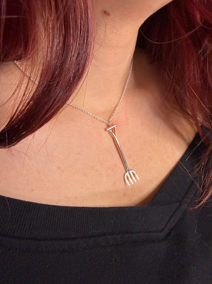 Large garden fork pendant