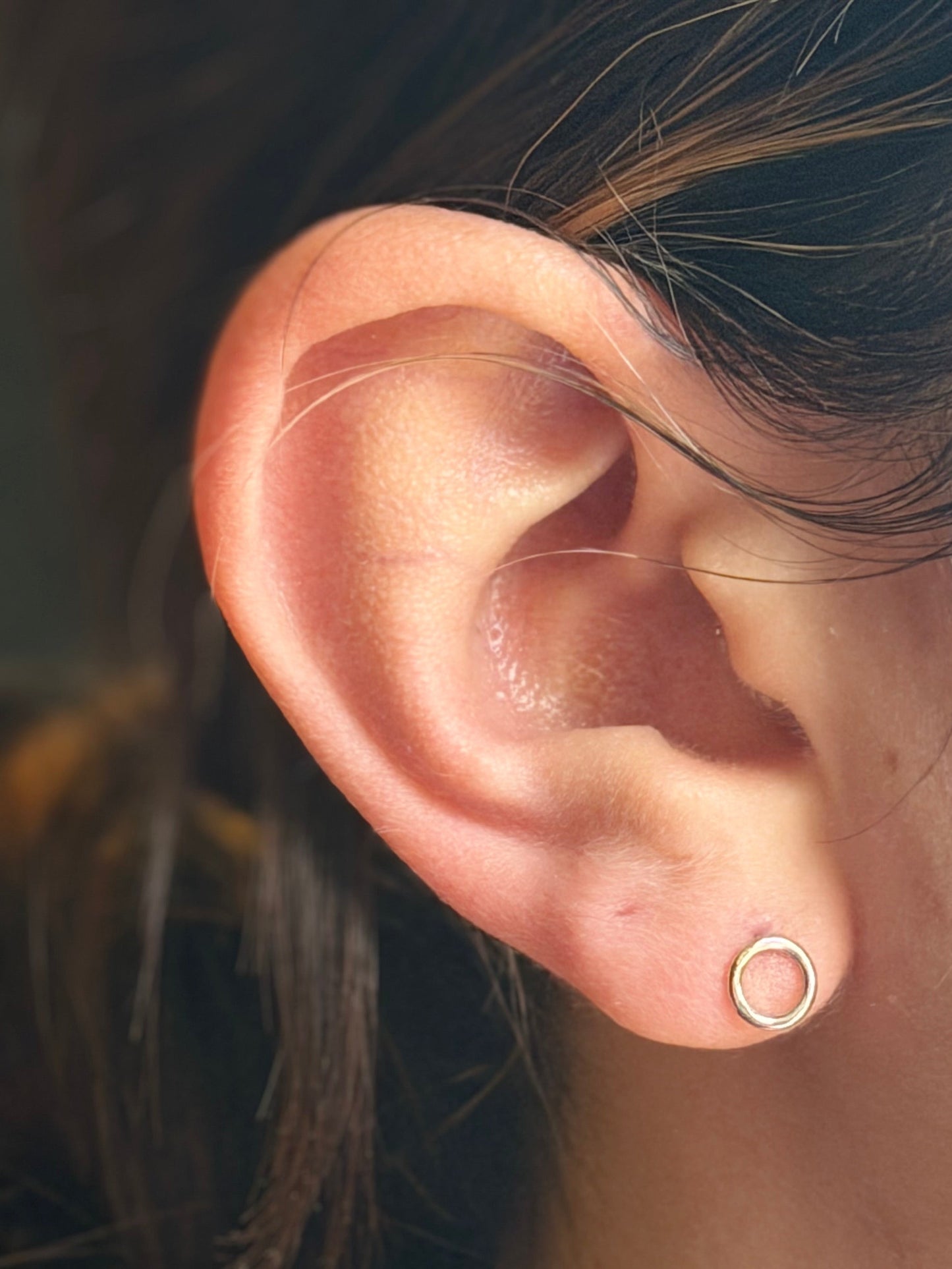 Small silver mismatched Abstract Stud earrings