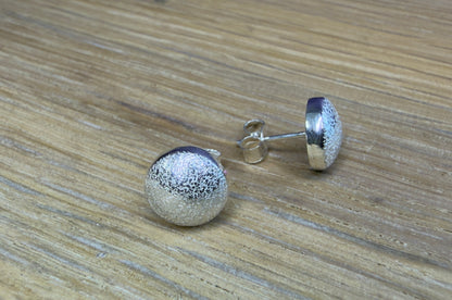 Silver Domed and textured stud earrings