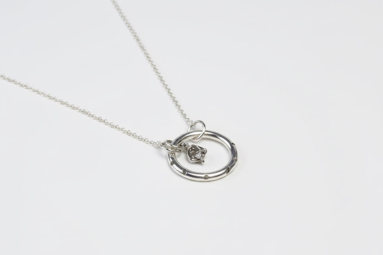 Alchemy pendant in studio
