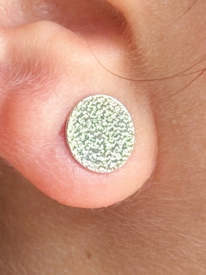 Round silver frosted studs small