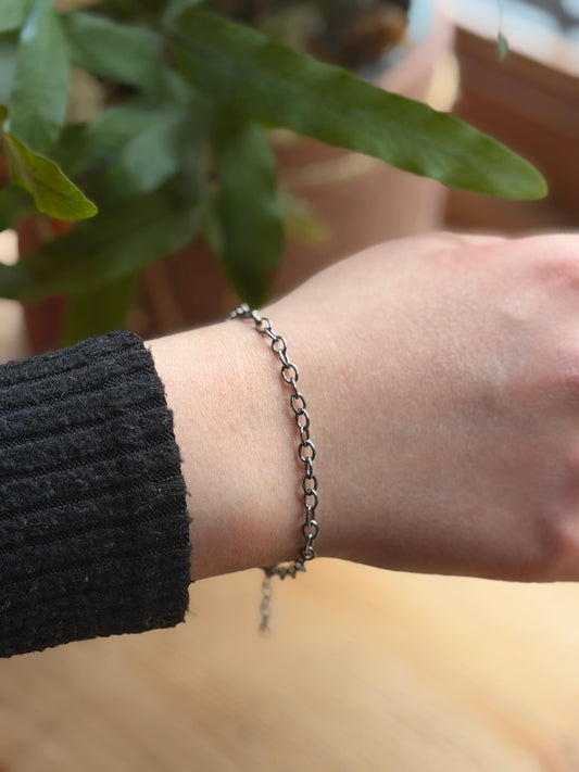 Lightweight oxidised bracelet