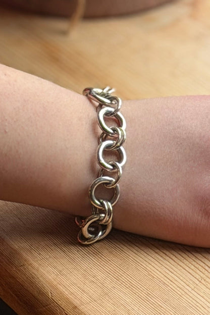 Silver chunky alternate link bracelet