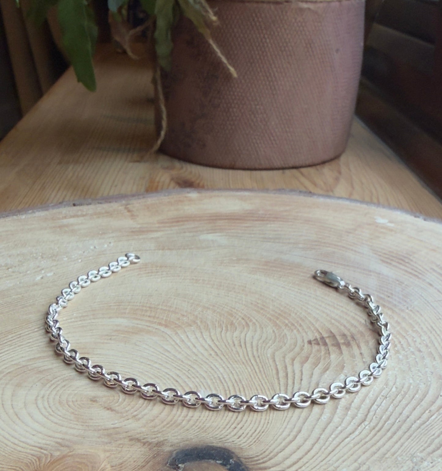Silver Belcher Chain Bracelet 8.5”