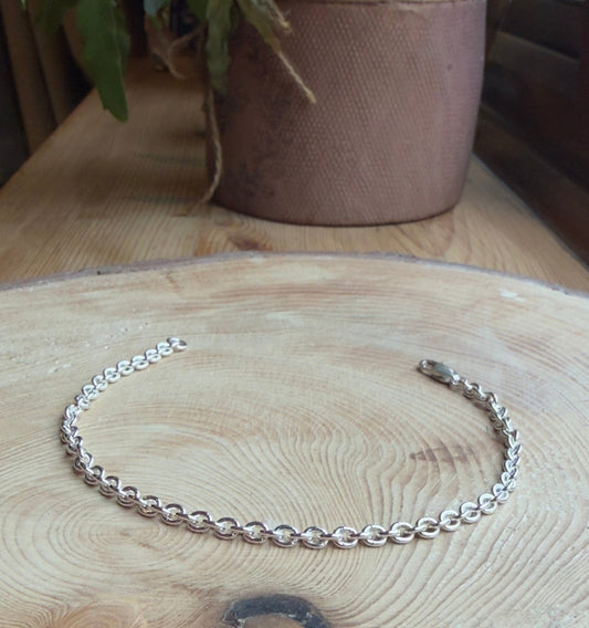 Silver Belcher Chain Bracelet 8.5”