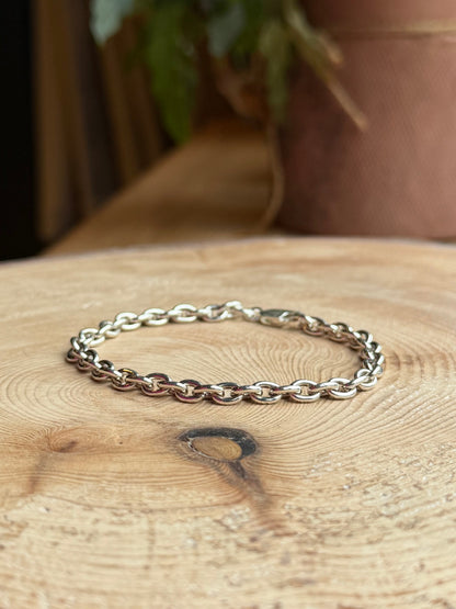 8” silver belcher bracelet