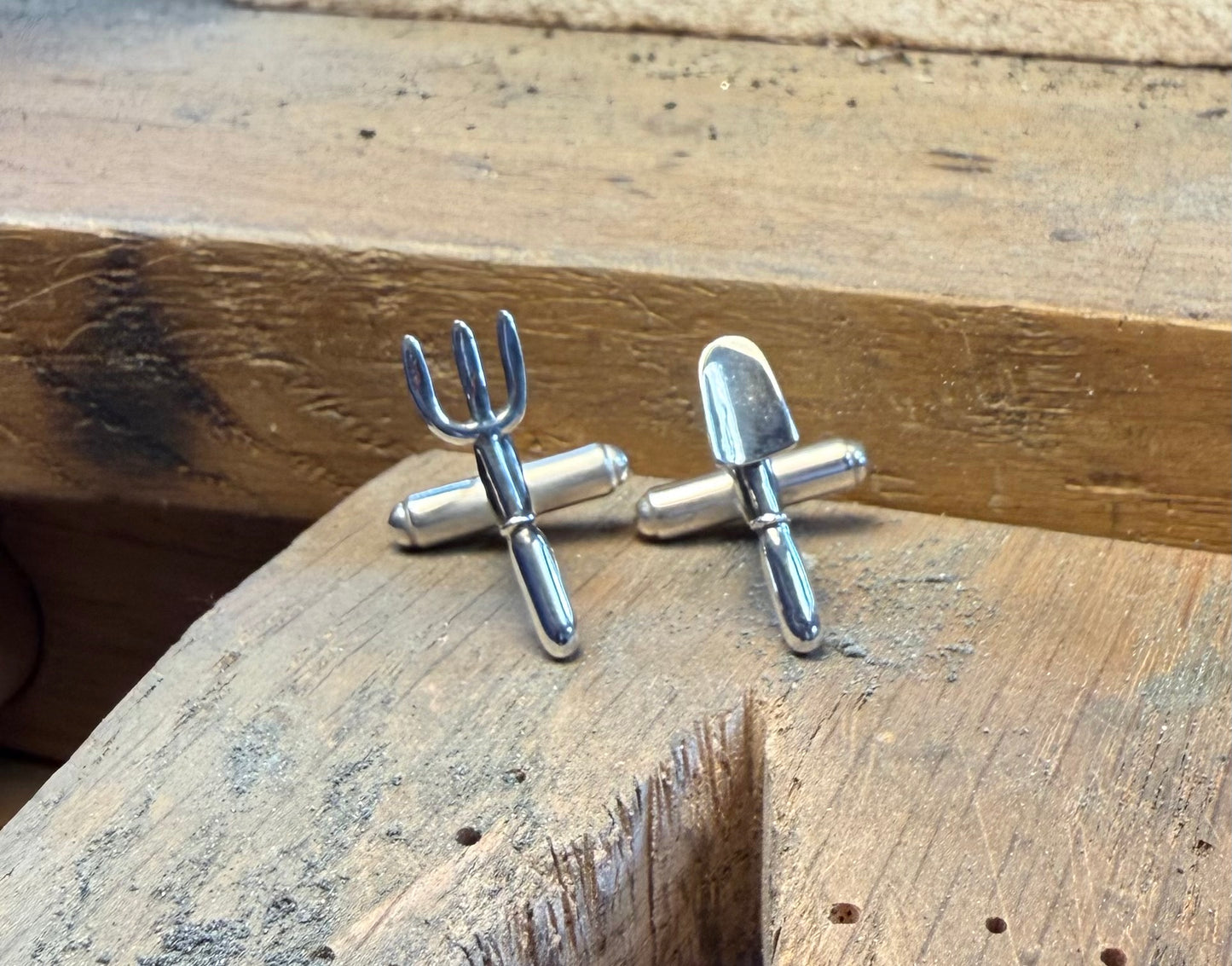Silver Trowel and Garden Fork Cufflinks