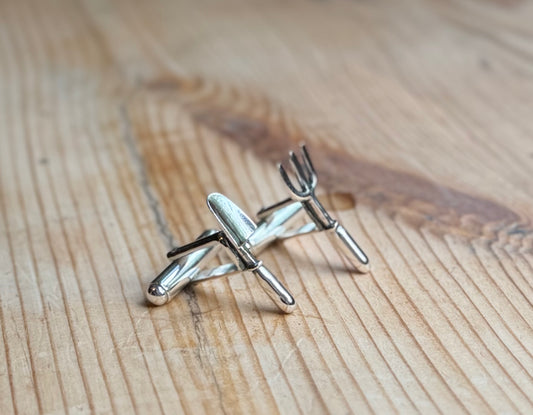 Silver Trowel and Garden Fork Cufflinks