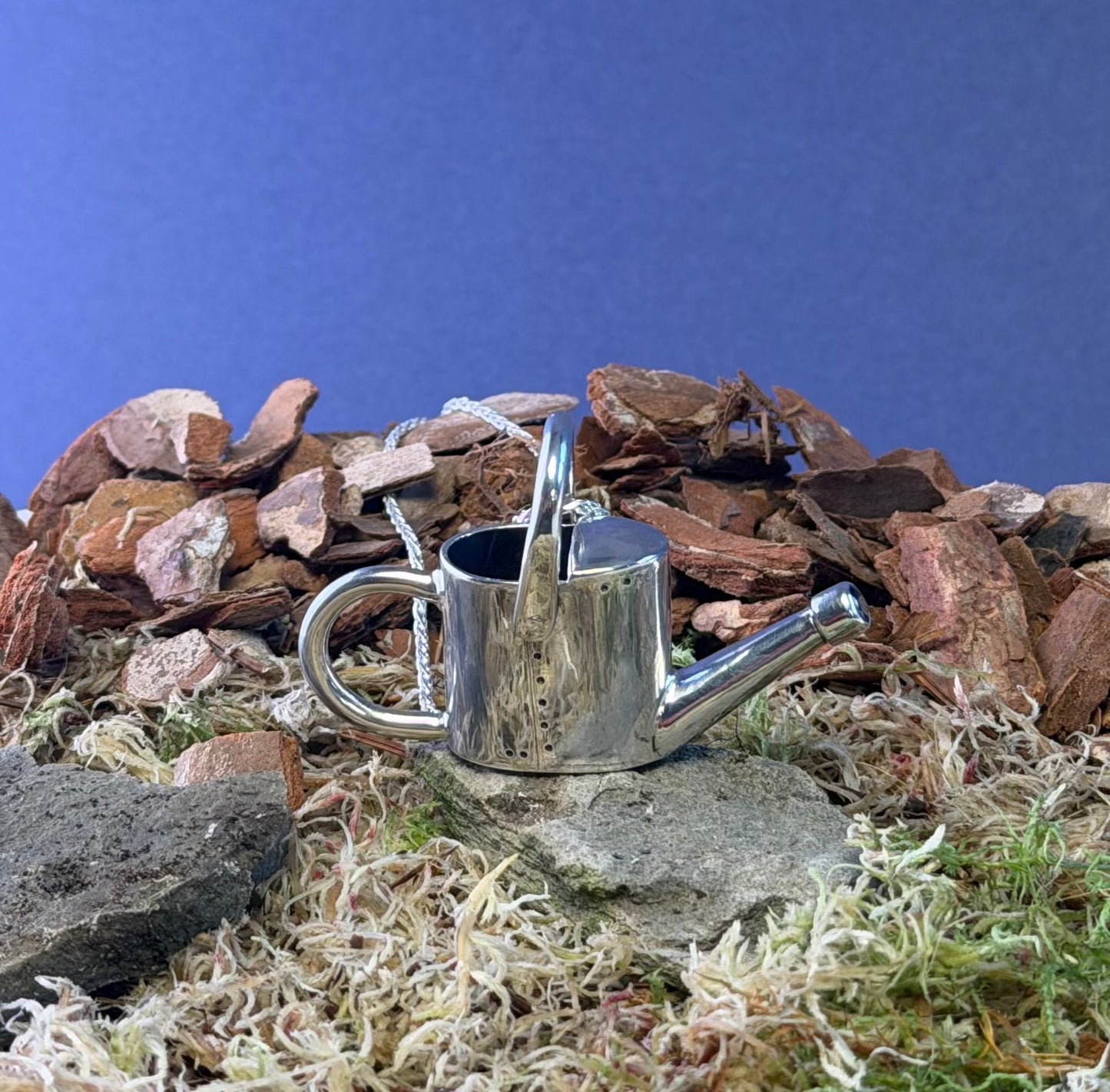Watering can Necklace set with London Blue Topaz