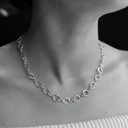 Flat textured polished and frosted ink chain Halo