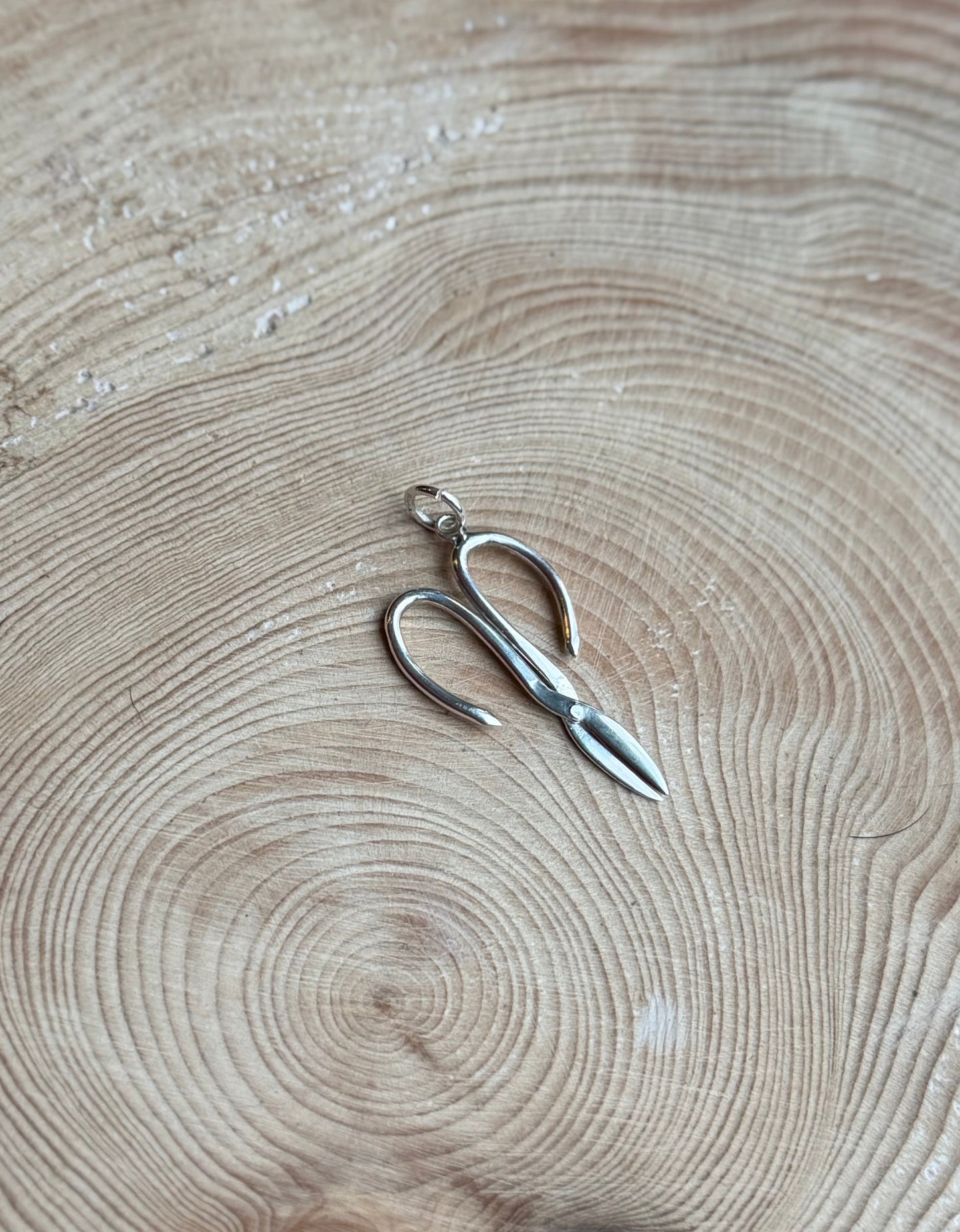 Silver garden scissors charm
