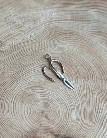 Silver garden scissors charm