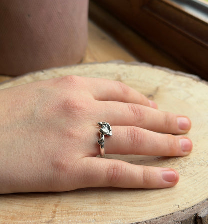Alchemy ring band with 4 molten nuggets