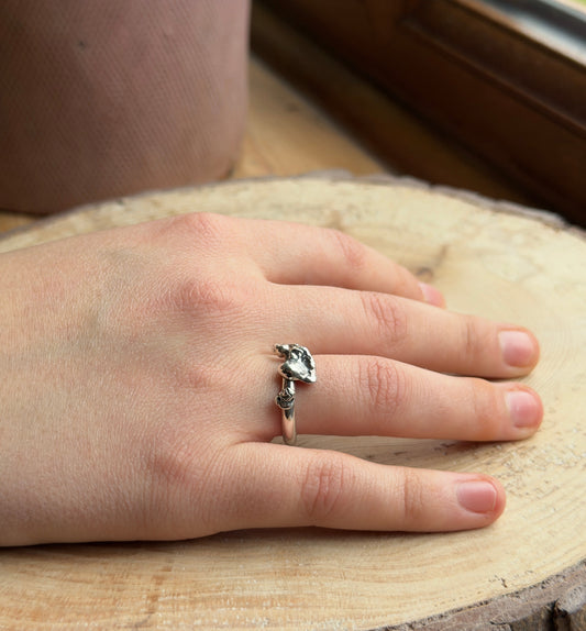 Alchemy ring band with 4 molten nuggets