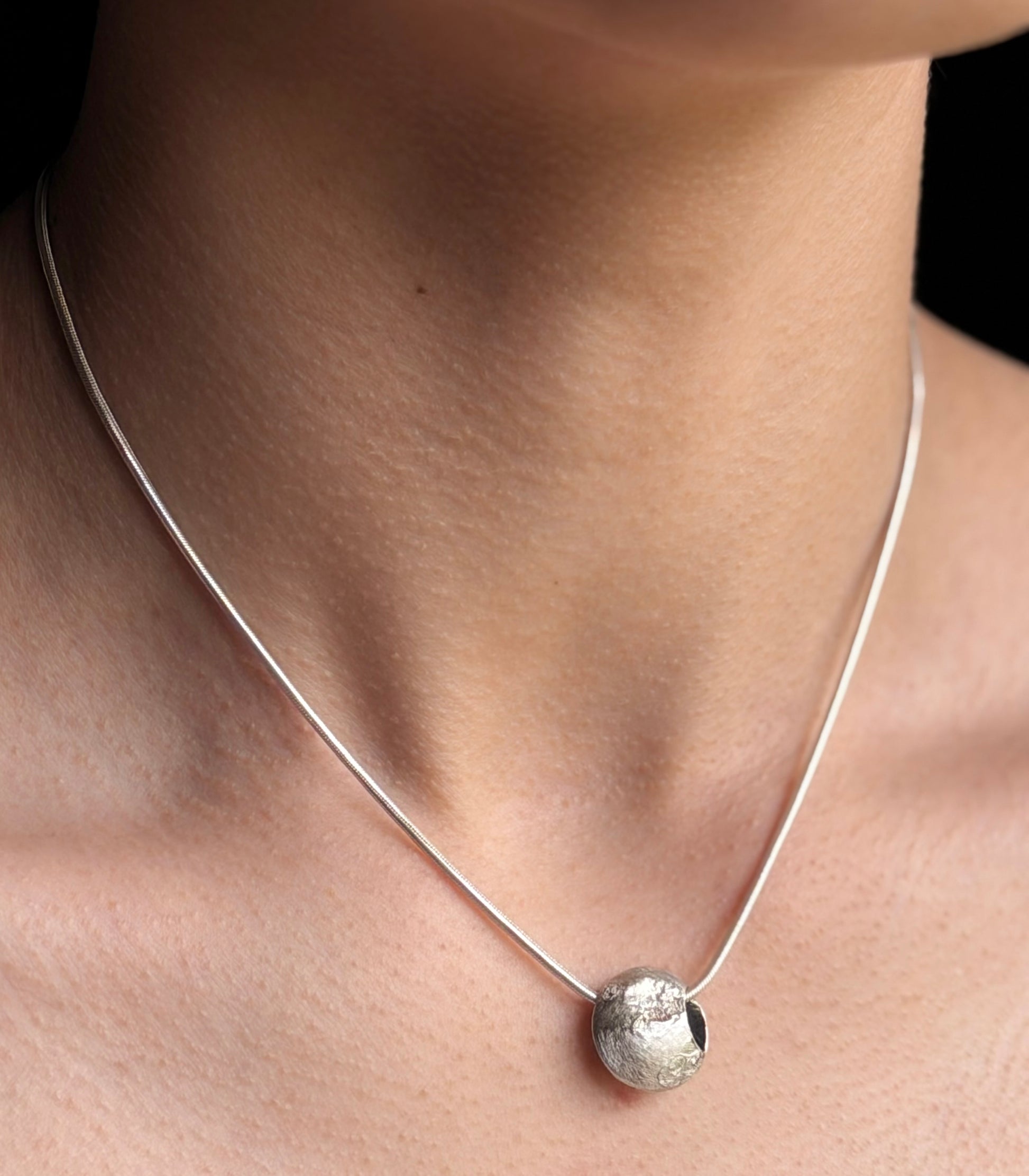 to the moon and back necklace small on model