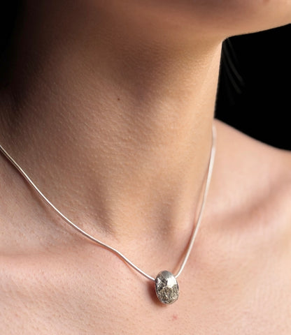 To the moon and back small necklace on model