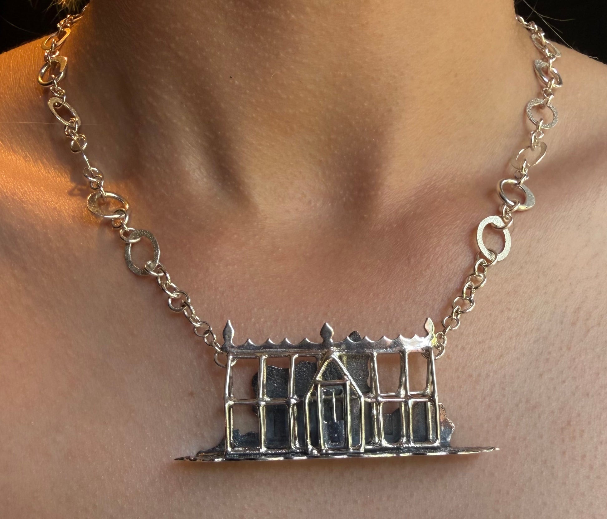 Silver Victorian Greenhouse Necklace
