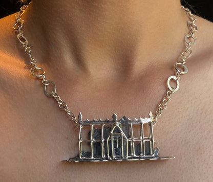 Silver Victorian Greenhouse Necklace