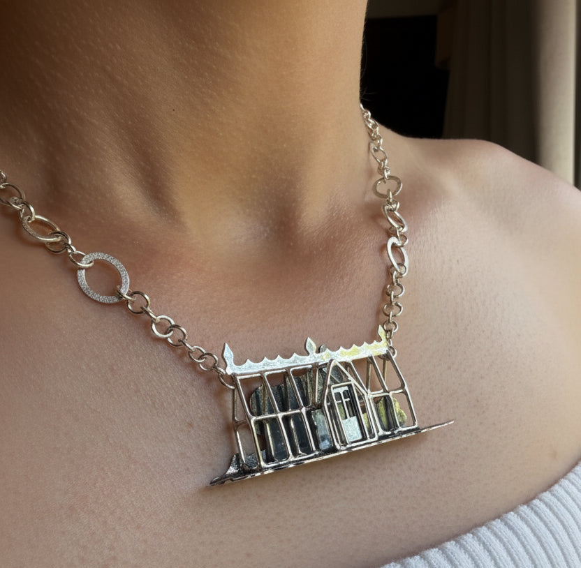 Silver Victorian Greenhouse Necklace