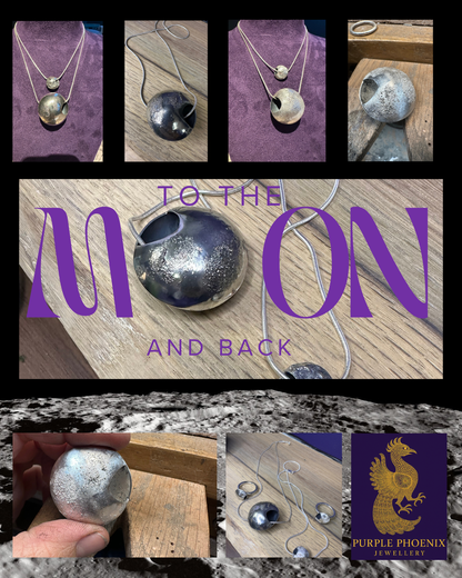 Silver ‘To The Moon And Back’ Large pendant on chain